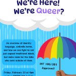 Open Door Discussion: We're Here! We're Queer? - Challenging How We Define the World and Ourselves on February 23, 2024
